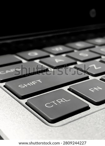 Close up of  Ctrl key on a keyboard