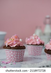 close up cupcake on a table