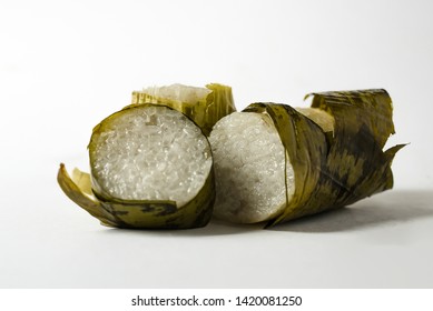 Close Up Of Cut Lemang

