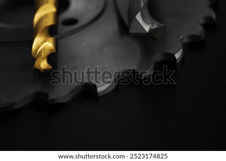 close up cutting tool set Consisting of drill bits and cutter material tungsten carbide.                               