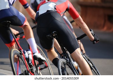 Close Up Of A Cycling Race