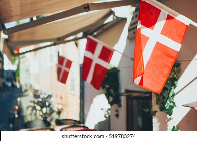 Close Up Danish Flag, Copenhagen