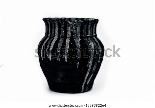 Close Decorative Clay Pot Isolated On Stock Photo Edit Now