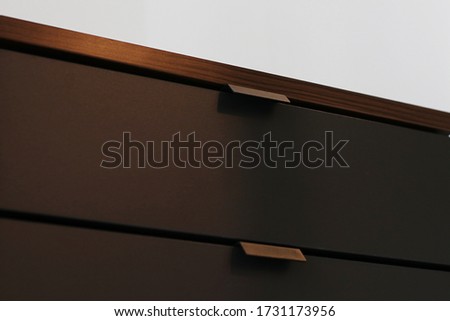 Close up detail of drawer cabinet