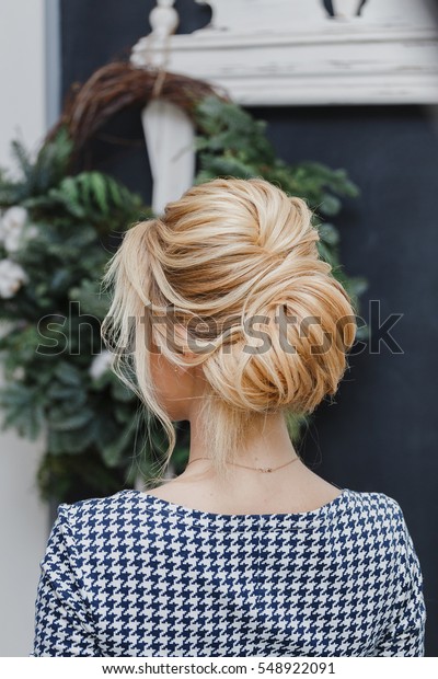 Close Detail French Twist Hairstyle Back Stock Photo Edit Now