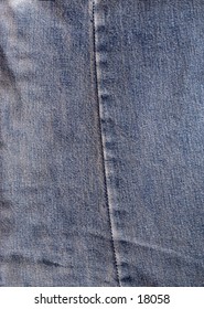 Close detail of old denim jeans