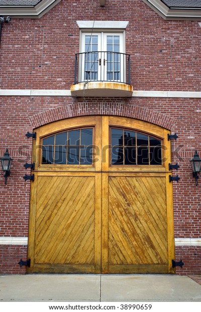 Close Detail Some Vintage Garage Doors Stock Photo Edit Now