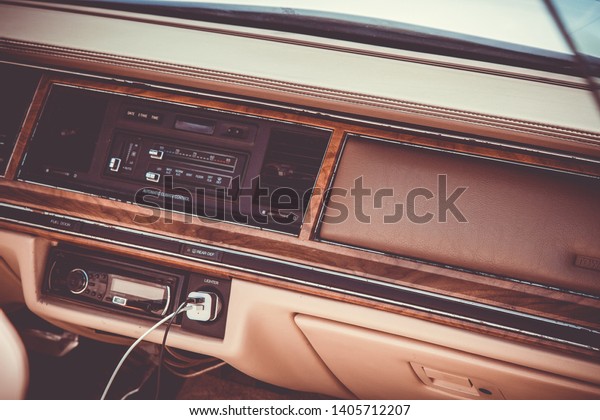 Close up details\
classic car dash board
