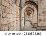 Close up details of Winchester Cathedral, famous medieval architecture in Winchester