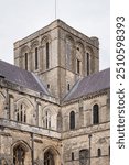 Close up details of Winchester Cathedral, famous medieval architecture in Winchester