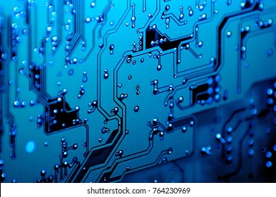 Close Up Of Dial-up Modem Circuit Board And Integrated Circuits