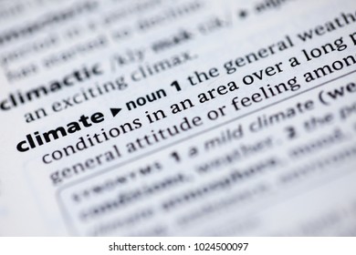 Close up to the dictionary definition of Climate