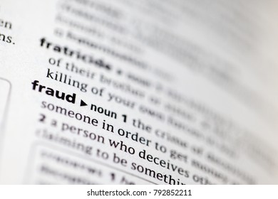 Close Up To The Dictionary Definition Of Fraud