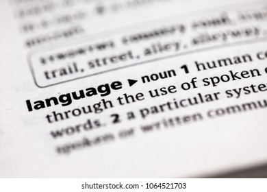 Close Up To The Dictionary Definition Of Language