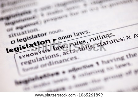 Close up to the dictionary definition of Legislation