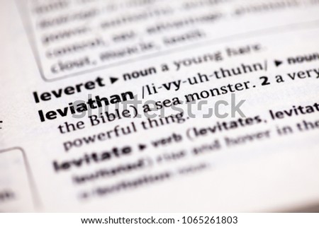 Close up to the dictionary definition of Leviathan