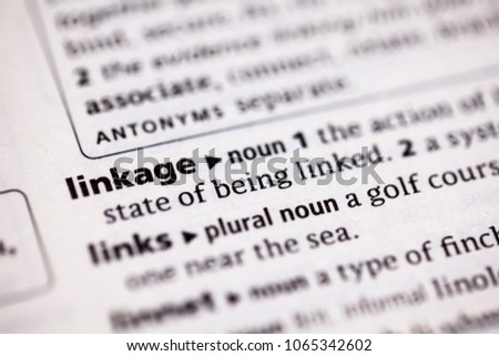 Close up to the dictionary definition of Linkage