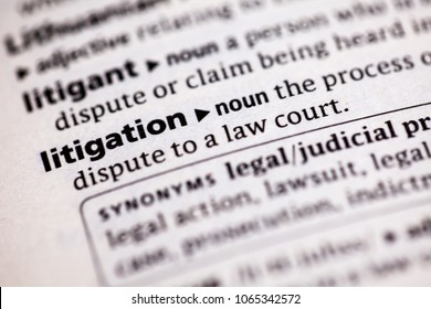 Close Up To The Dictionary Definition Of Litigation