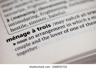 Close Up To The Dictionary Definition Of Menage A Trois