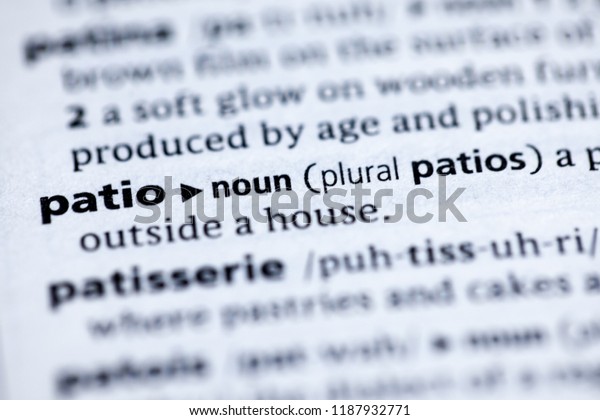 Close Dictionary Definition Patio Stock Photo Edit Now 1187932771