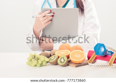 Close up of a dietitian doctor