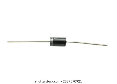 Close up of diode isolated on white background. diode is an electronics component.