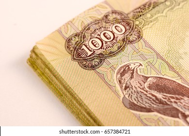 Close Up Dirhams Currency Note And Coins, AED, United Arab Emirates