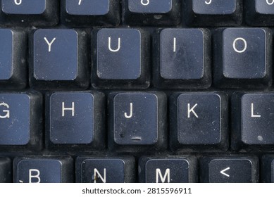 close up of a dirty computer keyboard                              