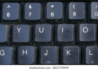 close up of a dirty computer keyboard                                                              
