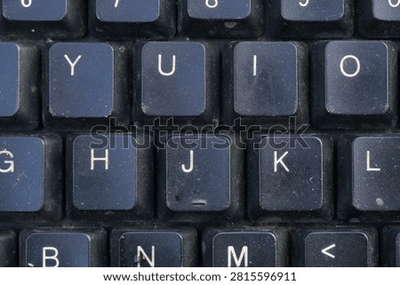 close up of a dirty computer keyboard                              