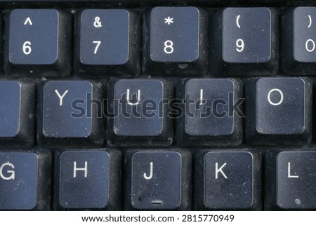 close up of a dirty computer keyboard                                                              