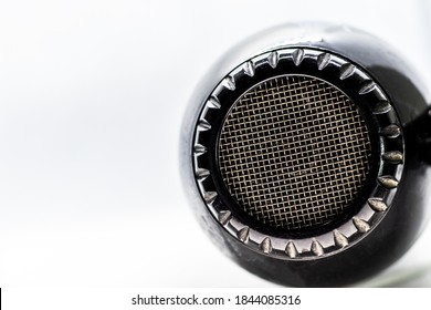 Close Up Dirty Hair Dryer Grill On White Background