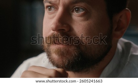 Close up distressed Caucasian man upset guy designer boss male pondering in office businessman suffering lost work nervous employee agent bankruptcy trouble entrepreneur business startup fail anxiety