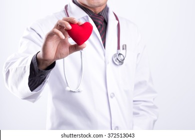 Close Up Of Doctor Hands With Heart