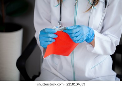 Close Up Doctor Taking Bribe At His Workplace