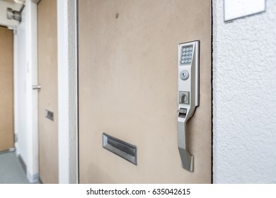 Close - Up Door Handle With Electronic Keypad Lock