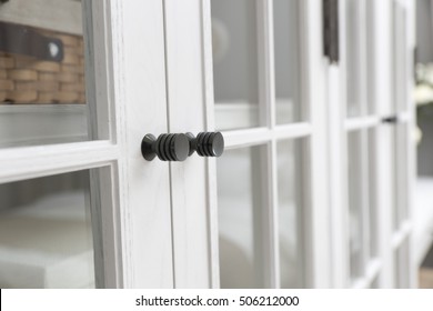 Close Up Of Door Knob On Cabinet.