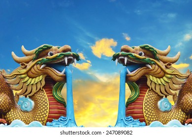 close up of dragon statue