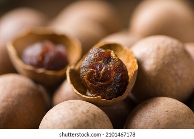 close up of dry Longan background