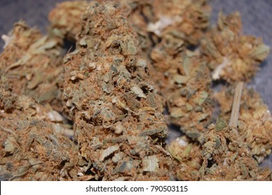 Close Up Of Dry, Low Quality Cannabis