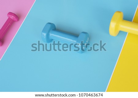 close up of dumbbell for background