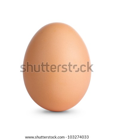 Close up of an egg isolated on white background with clipping path