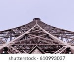 Close up Eiffel Tower, Paris.