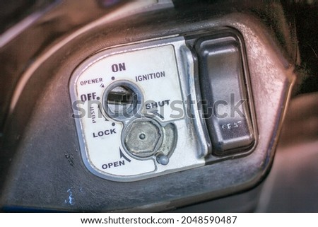 Close up of electrict starter motorcycle
