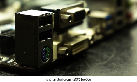 close up electronic circuit board and its components