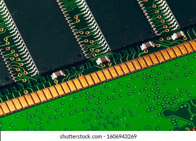 Close up of electronic circuit board with processor
