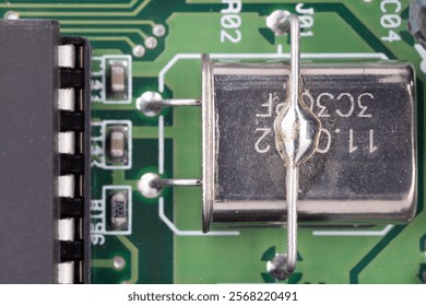 Close up of electronic circuit components