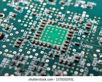 close up of electronic circuit, shallow depth, selective focus. Noise may visible due to low light condition