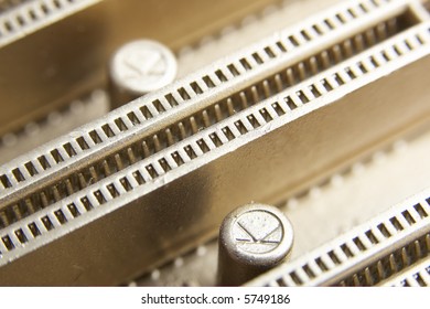 close up of electronic components on a board