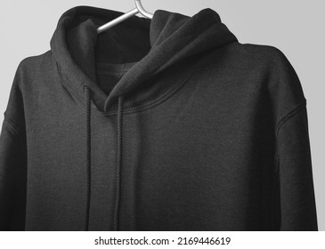 Close up embroidery logo of hoodie mockup template